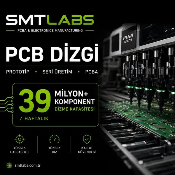 SMT Labs PCB dizgi kapasitesi görseli · FUJI NXTR hattı